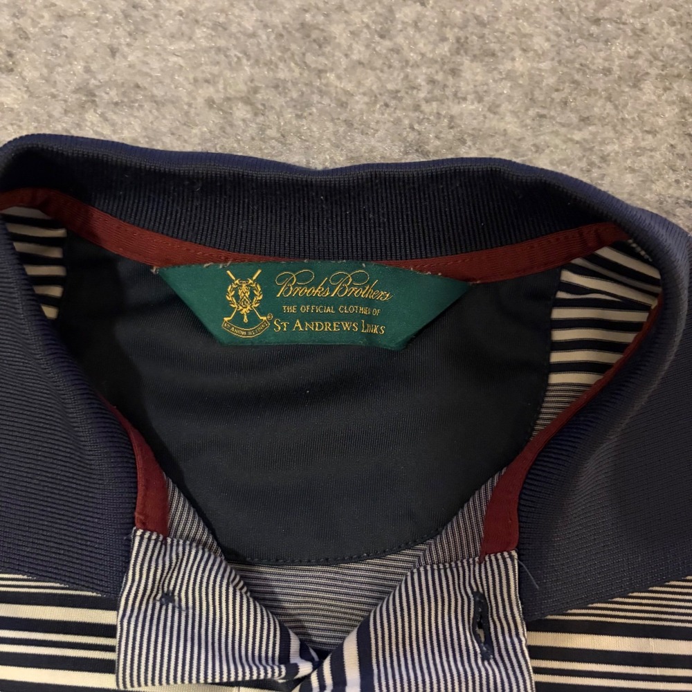 Brooks Brothers St Andrews Links Old Money Golf Beach Classy Polo Shirt Adult Lg - Picture 7 of 10